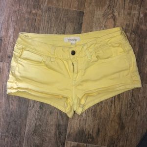 Forever 21 yellow denim shorts